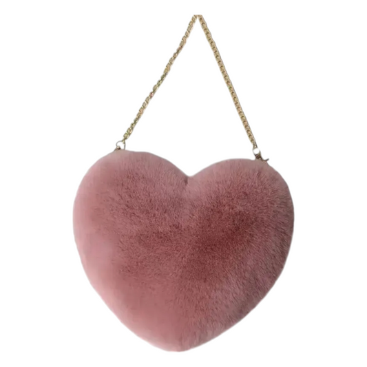 Bolsa de corazón de peluche